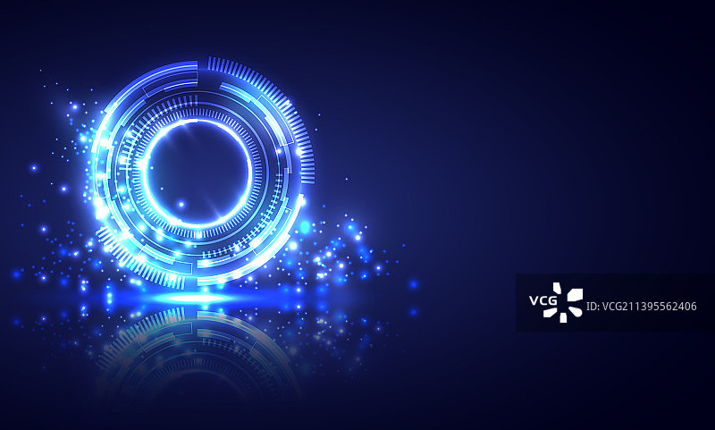 发光HUD圆形光线和闪耀光环图片素材