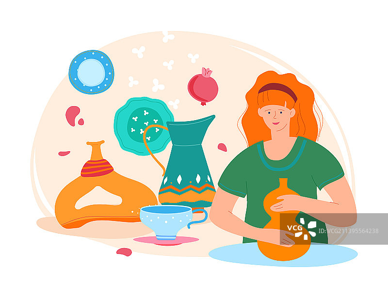 陶器与爱好——现代彩色海报图片素材