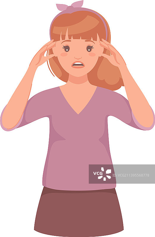 挠头思考的沉思女性角色图片素材