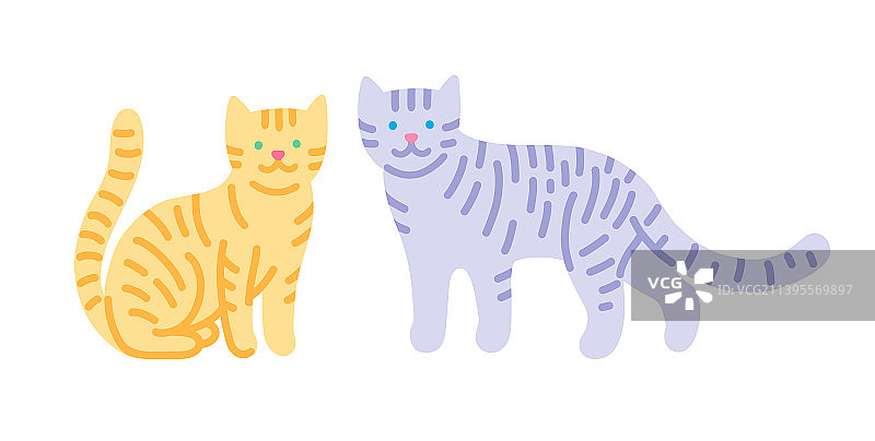 可爱的条纹小猫图片素材