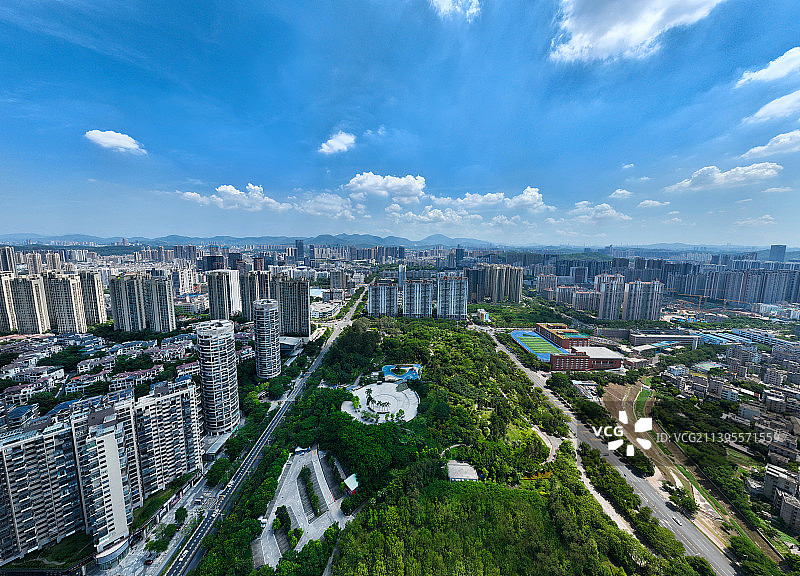 广东省深圳市龙岗区回龙埔公园航拍图片素材