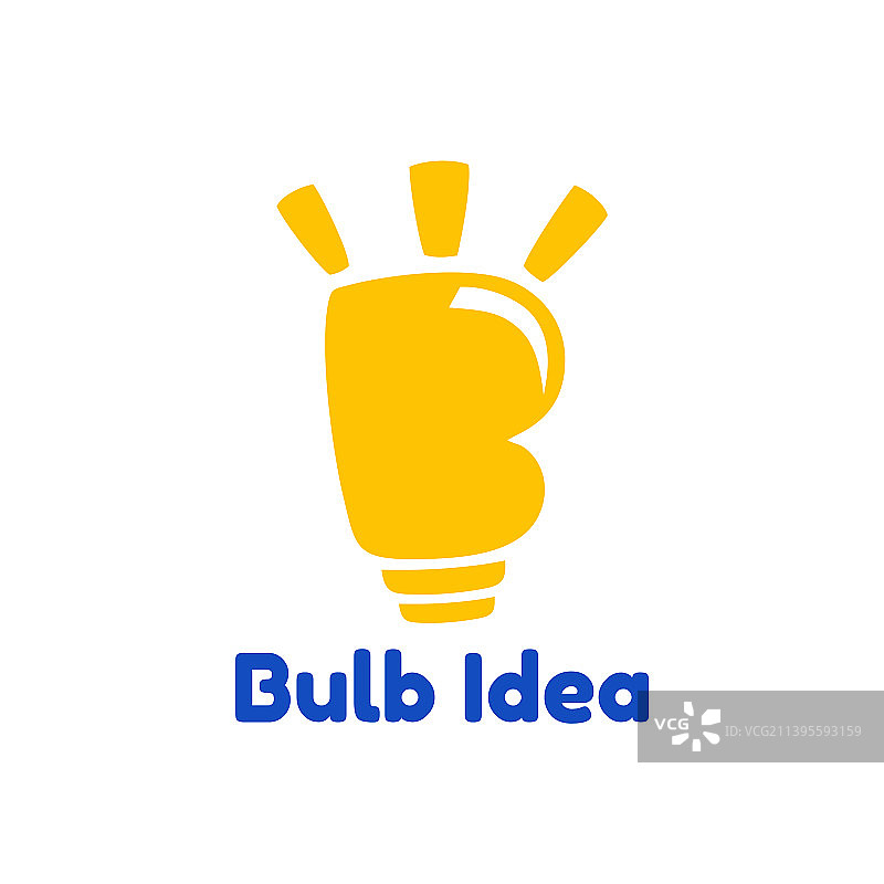 字母B灯泡标志设计图片素材