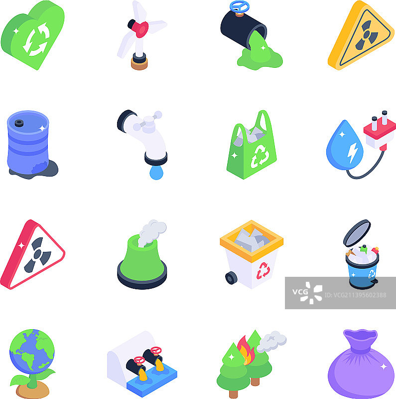 绿色能源2.5D图标包图片素材