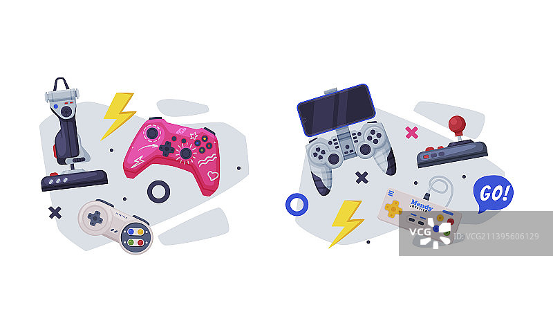 游戏手柄和游戏控制器图片素材
