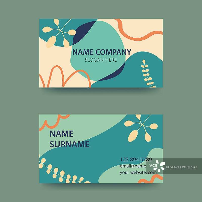 柔和粉彩现代名片设计图片素材