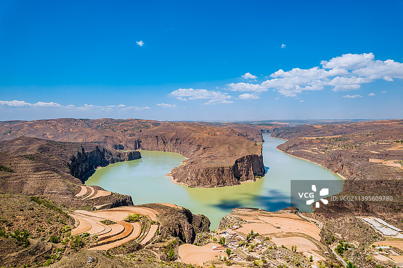 中国内蒙古呼和浩特清水河县老牛湾黄河大峡谷风光图片素材