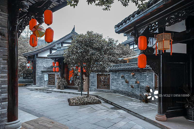 四川省邛崃市4A景区平乐古镇图片素材