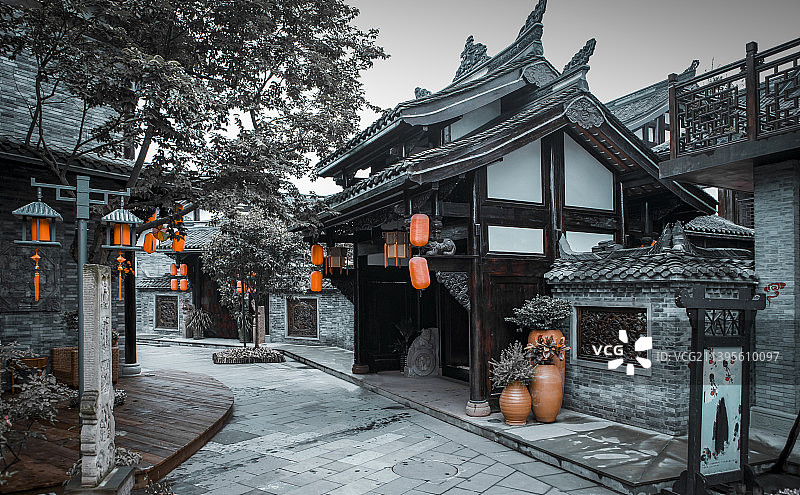 四川省邛崃市4A景区平乐古镇图片素材
