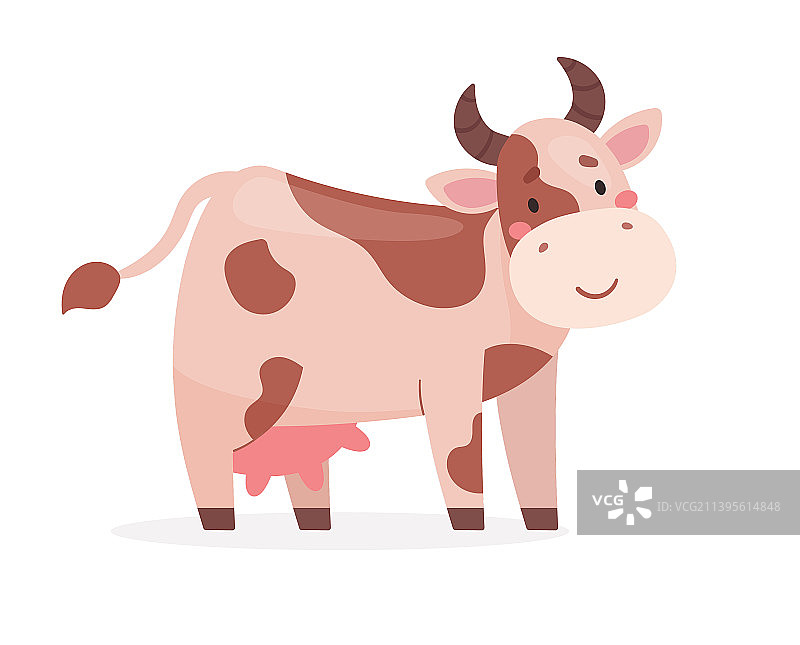 卡通风格的滑稽奶牛图片素材