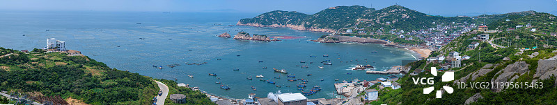 浙江省舟山市枸杞岛海上牧场全貌图片素材