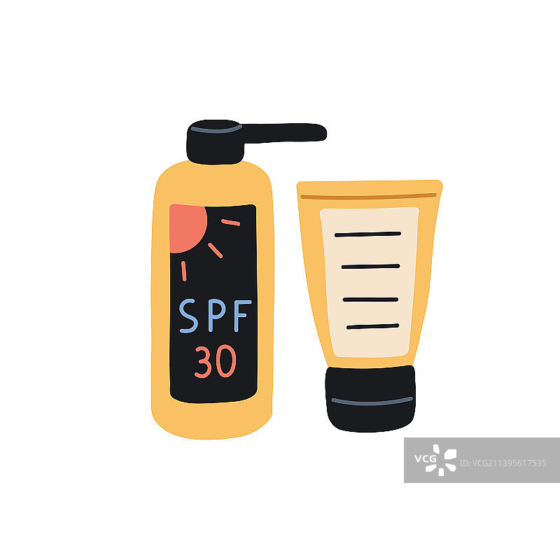瓶装和管状防晒霜图片素材