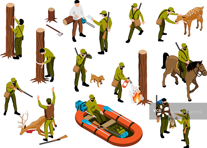 2.5D林务员套装图片素材