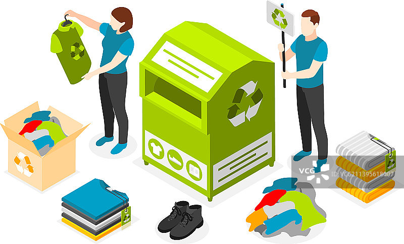 可持续时尚等距组合图片素材