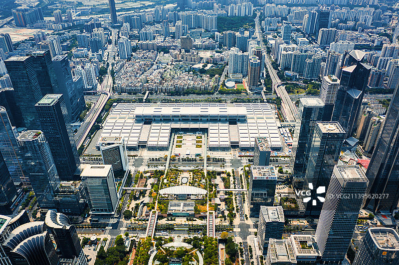 航拍深圳会展中心风光图片素材