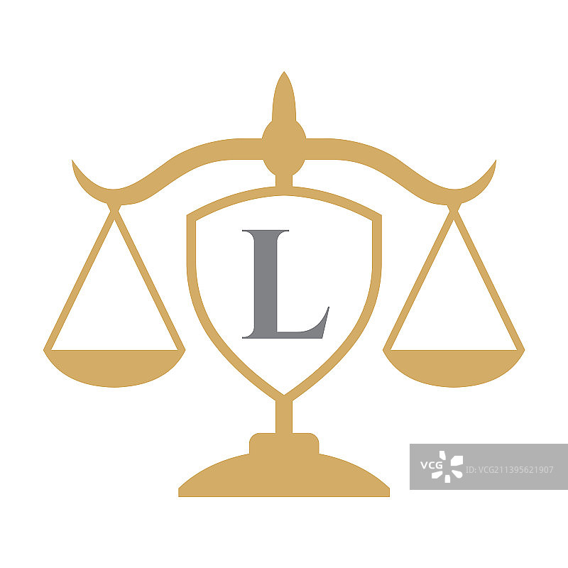 律师事务所字母L盾牌标志设计图片素材