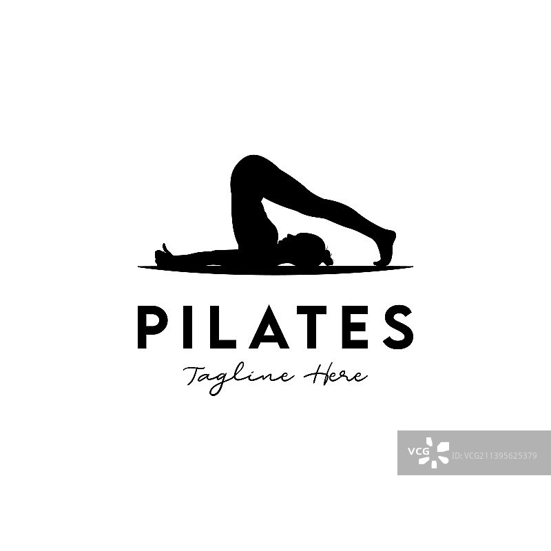 普拉提女子剪影图片素材