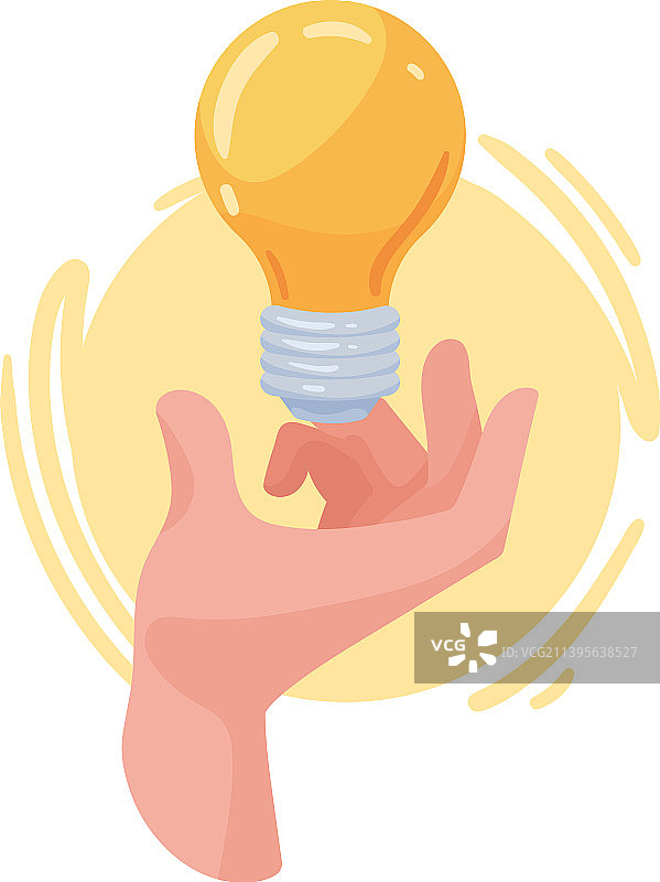 手拿灯泡图片素材