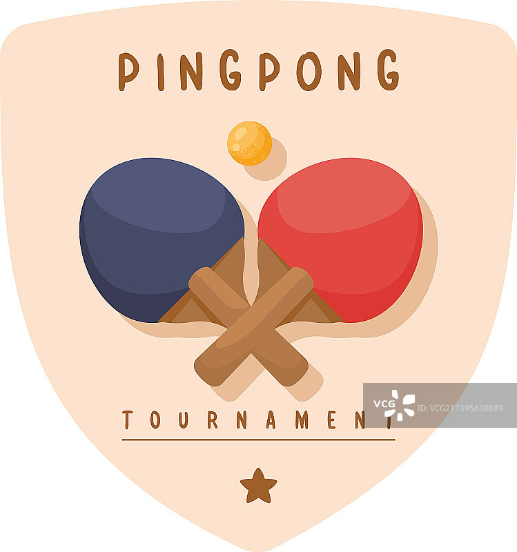 盾牌中的乒乓球拍图片素材