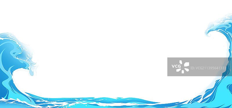 大海海浪浪花冲浪巨浪海水插画图片素材
