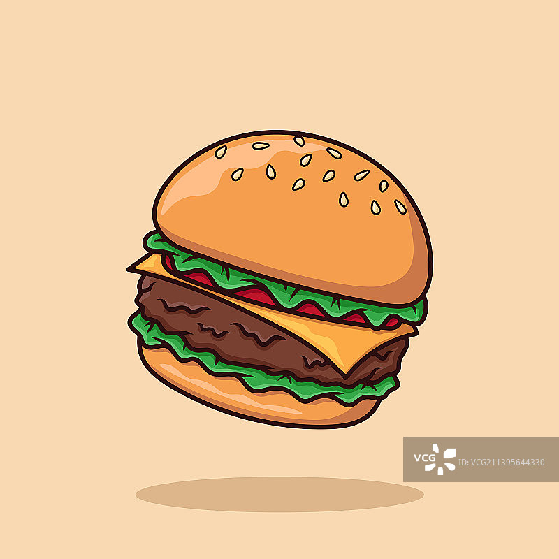 奶酪汉堡卡通图片素材