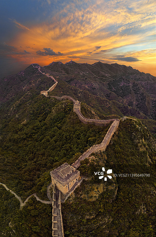 金山岭长城航拍图片素材