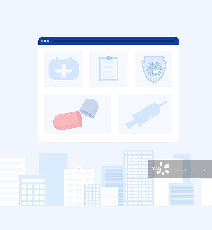 互联网医疗防疫科技网页城市图片素材