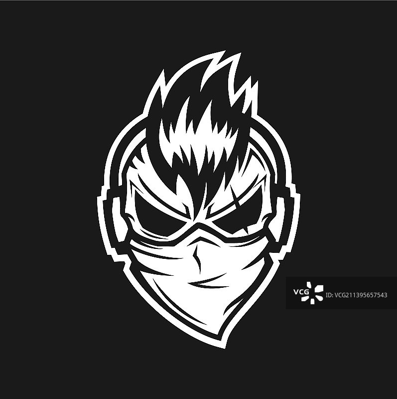 摇滚音乐人耳机Logo设计图片素材