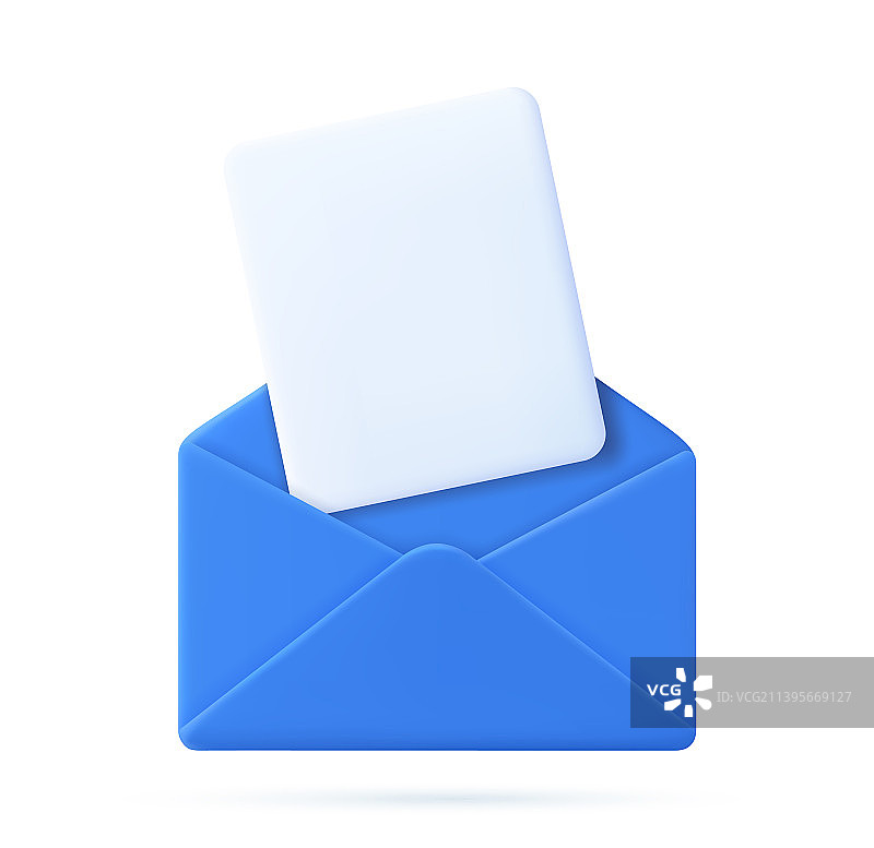 带有纸质文档的信封图标图片素材
