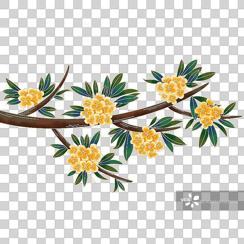 中秋节兔子桂花月饼插画元素图片素材