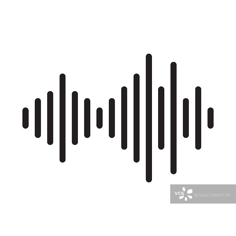 黑色声波线条图标图片素材