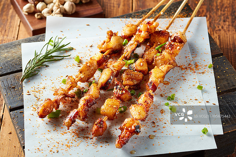 碳烤鱿鱼须肉图片素材