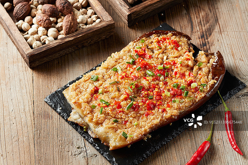 碳烤蒜蓉茄子图片素材