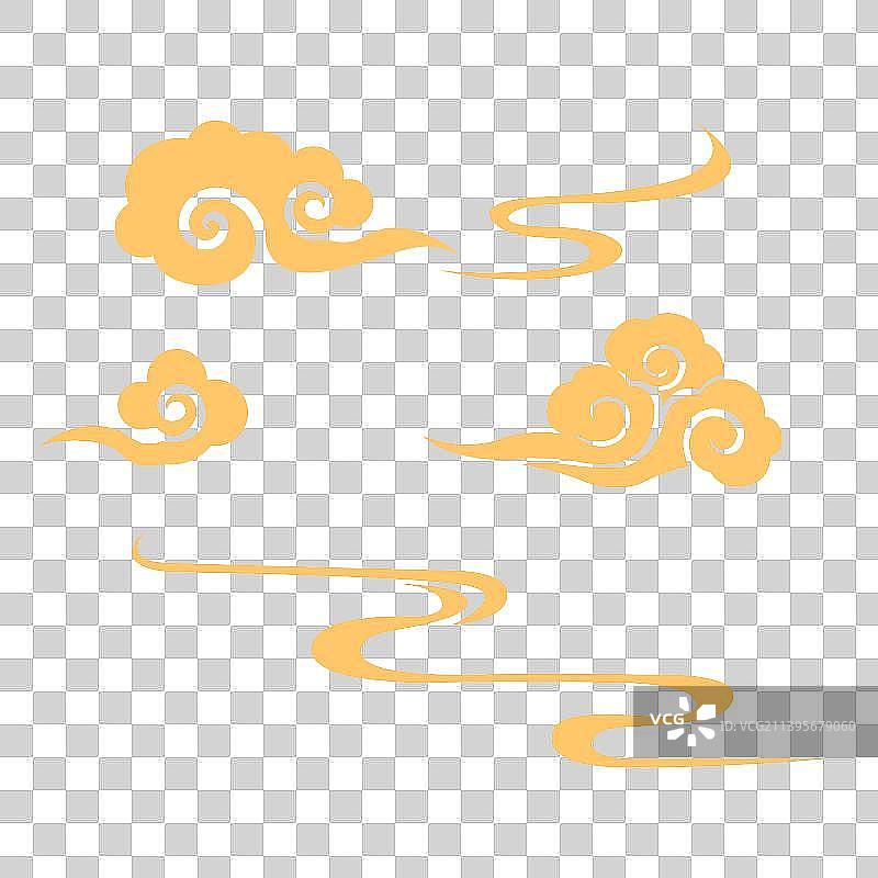 国风祥云云朵插画元素组合图片素材