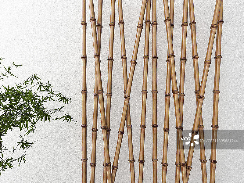 禅意竹子装饰墙面图片素材