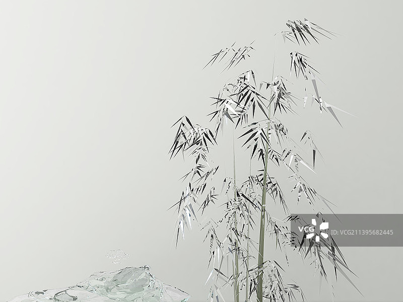 唯美意境水墨竹子图片素材