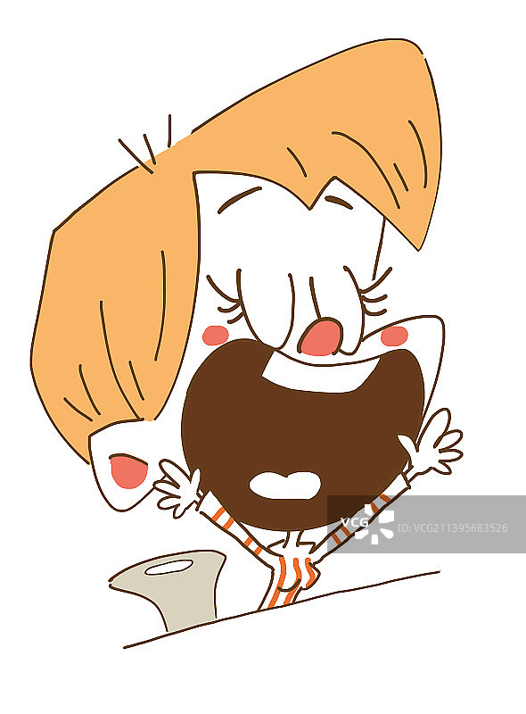 张开大嘴的女孩图片素材