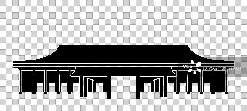 单个建筑剪影外轮廓插画图片素材
