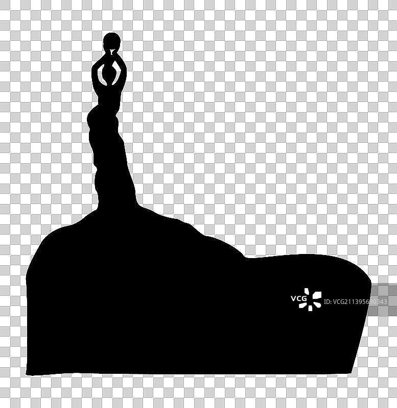 单个建筑剪影外轮廓插画图片素材