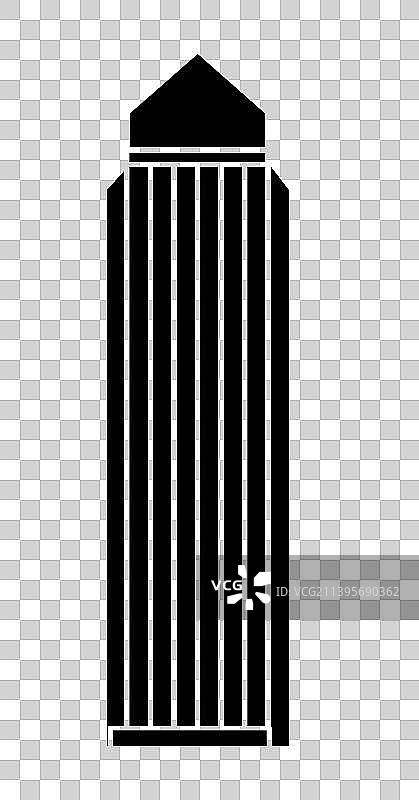 单个建筑剪影外轮廓插画图片素材