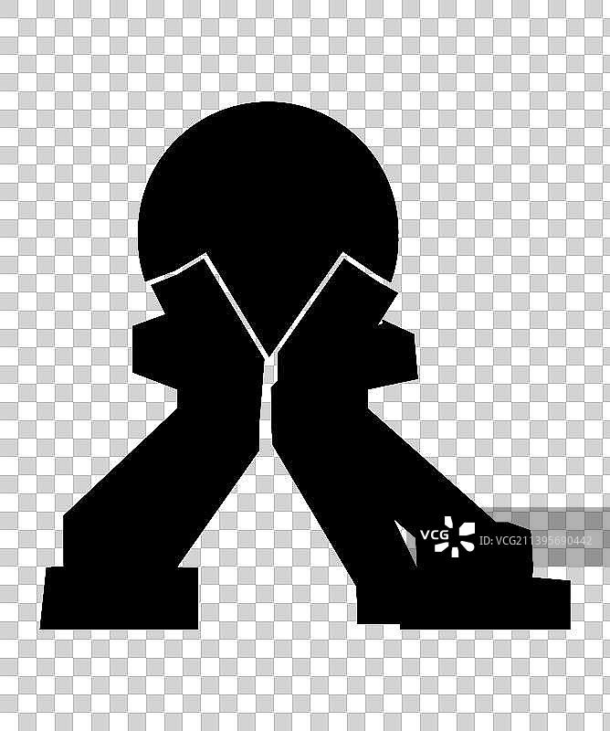 单个建筑剪影外轮廓插画图片素材