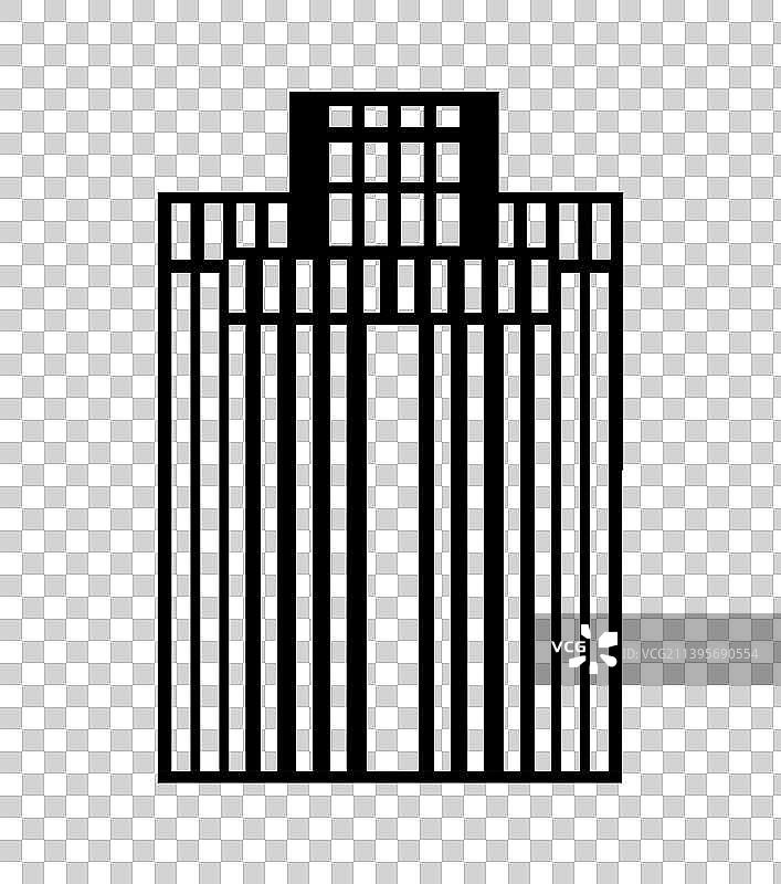 单个建筑剪影外轮廓插画图片素材