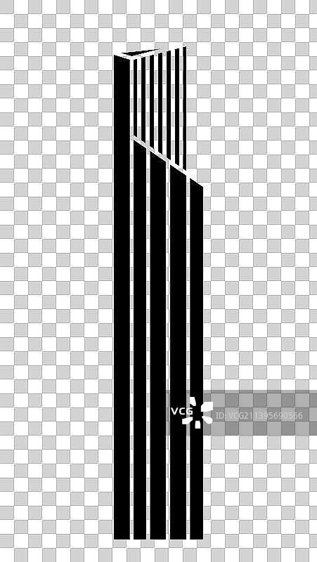 单个建筑剪影外轮廓插画图片素材