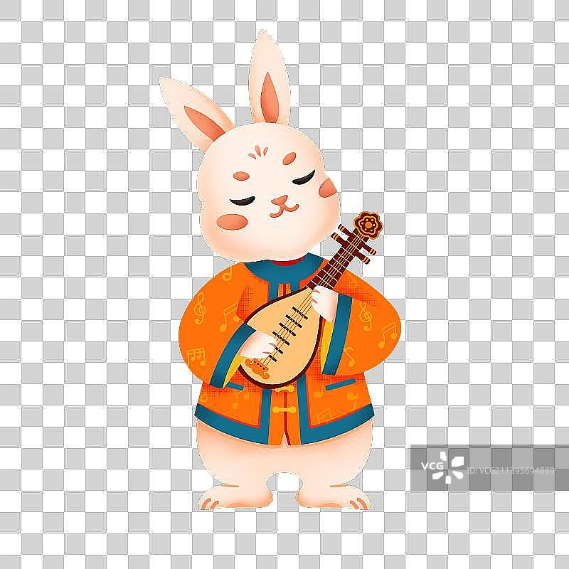 兔年，2023年，兔子，生肖，元宝，弹琵琶图片素材
