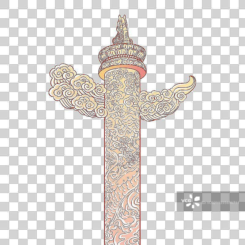 国庆节华表国潮插画元素图片素材