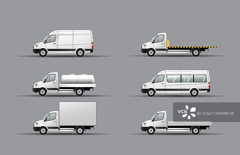 带起重机的现代轻型卡车图像合集图片素材