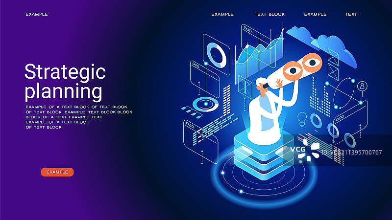 商业视野概念人与双筒望远镜图片素材