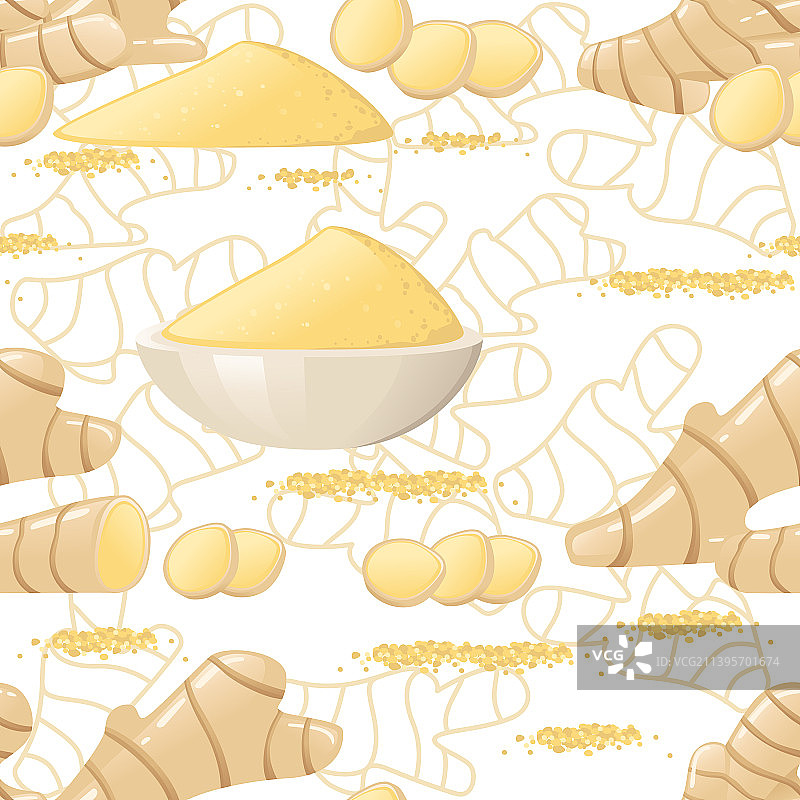 生姜调味料无缝图案图片素材