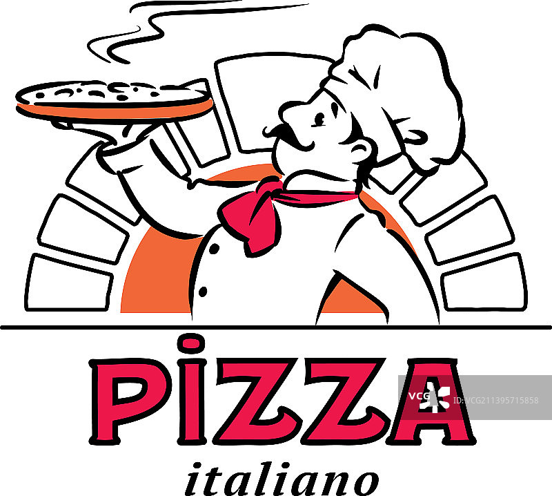趣味厨师披萨标志设计图片素材