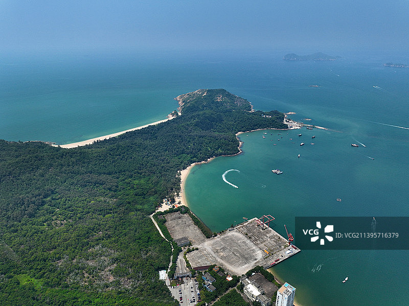 广东省惠州市惠东县港口镇大星山双月湾航拍图片素材