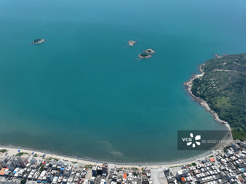 广东省惠州市惠东县港口镇大星山双月湾航拍图片素材